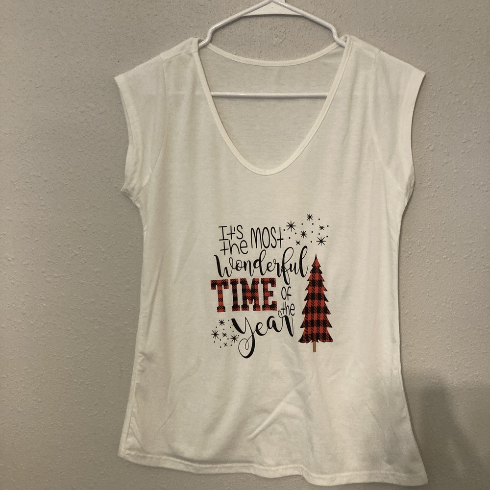 White Graphic Women's Top